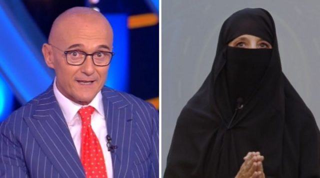 GF Vip, Jo Squillo indossa il niqab e lancia un messaggio contro la violenza sulle donne. Ma Signorini la liquida subito