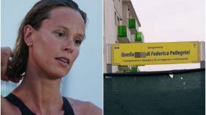 Venezia, offese a Federica Pellegrini sul lungomare di Jesolo a lei dedicato