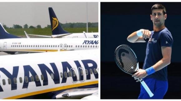 Caso Djokovic, Ryanair lo prende in giro per la sua volontà di non vaccinarsi contro il Covid