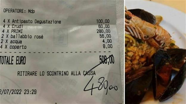 Cena "salata" per 4 persone: 580 euro lo scontrino finale, il post è virale