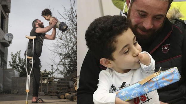 Gioia per Mustafa, il bambino siriano senza arti che commosse il mondo: è nata la sorellina Maria