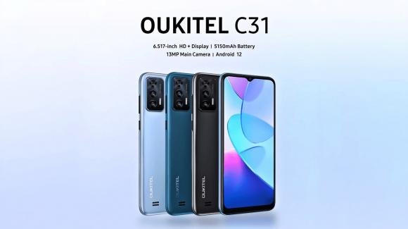 Oukitel C31: ufficiale lo smartphone ultra low cost con Android 12 e maxi batteria