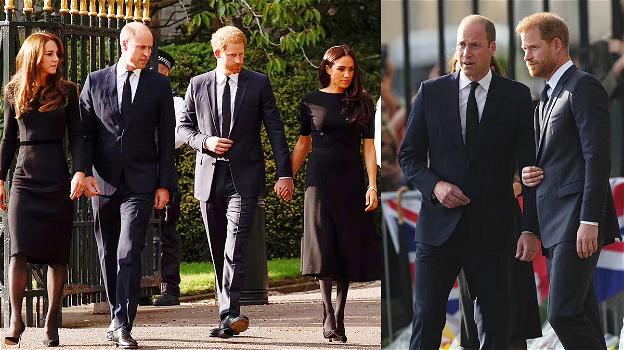 Kate, William, Harry e Meghan di nuovo insieme: uniti nel lutto per la Regina Elisabetta