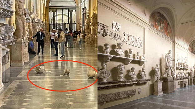 Turista americano getta a terra due busti ai Musei Vaticani: "Voleva incontrare il Papa"