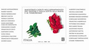 Un francobollo in foglietto per i magistrati