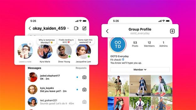 Instagram annuncia Profili di Gruppo, Raccolte condivise, Candid Stories e Note