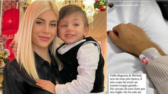 Paola Caruso è stata ricoverata in ospedale, si è sentita male a causa della malattia di suo figlio
