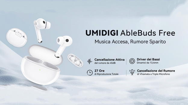 UMIDIGI: ufficiali gli auricolari tws AbleBuds Free con cancellazione attiva del rumore