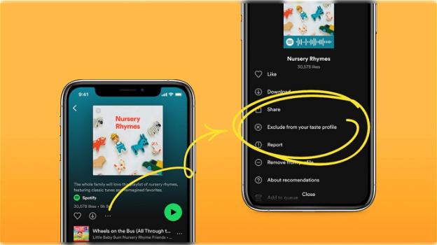 Spotify permette di indicare quali playlist non debbano impattare sui suggerimenti
