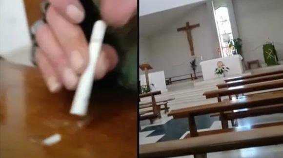 Sniffa cocaina in chiesa e posta il video sul web, chi è l’autore del gesto