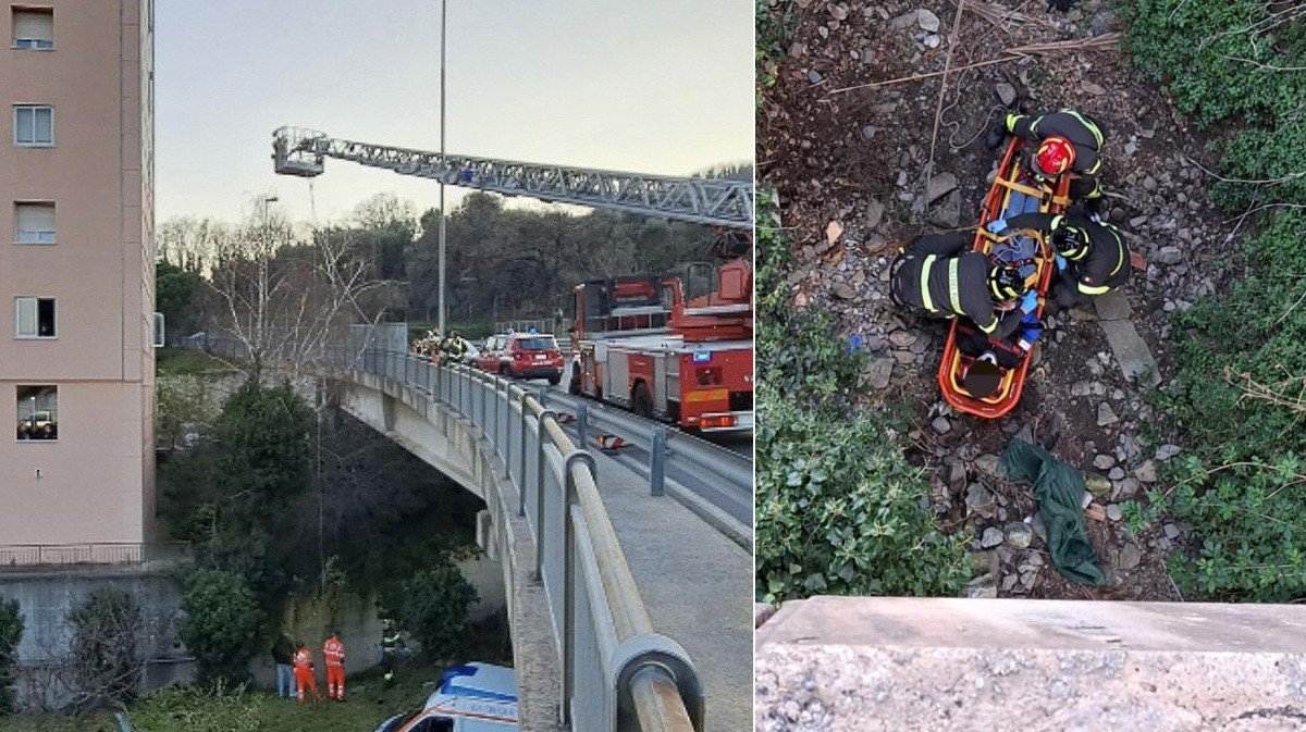 Per sfuggire alla polizia, ladro si getta dal viadotto di 10 metri: è grave