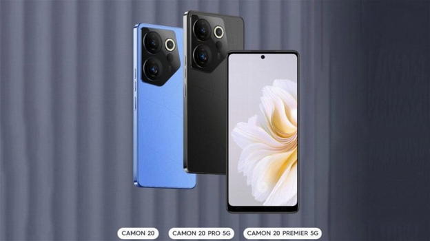 Ufficiali gli smartphone Tecno Camon 20, Camon 20 Pro 5G e Camon 20 Premier 5G