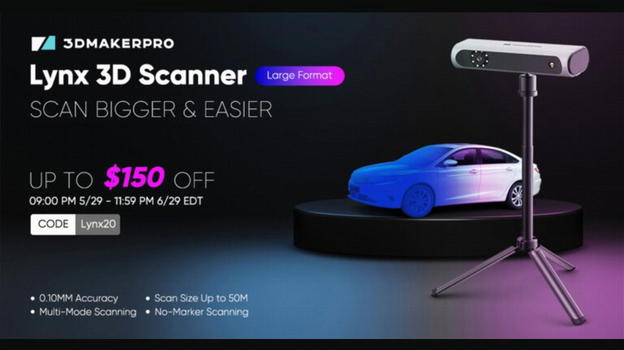 3DMakerPro presenta lo scanner 3D Lynx: acquisisci prodotti di grandi dimensioni come mai prima d’ora