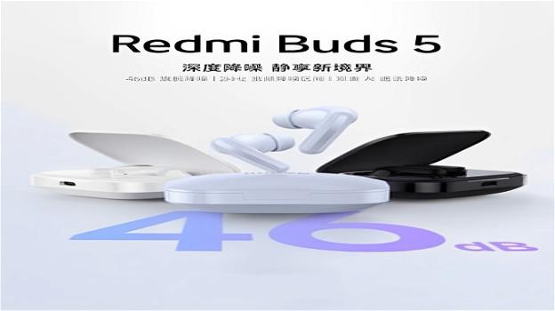 Redmi Buds 5: le cuffie wireless con cancellazione del rumore e 40 ore di batteria