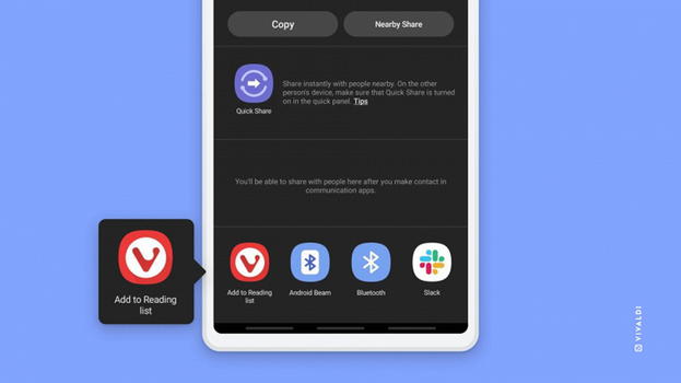 Vivaldi 6.4 per Android: miglioramenti all’elenco di lettura e alla gestione dei segnalibri