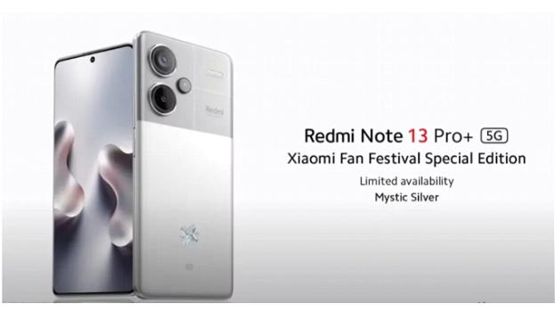 Xiaomi lancia il Redmi Note 13 Pro+ 5G "Mystic Silver" per lo Xiaomi Fan Festival 2024