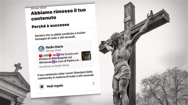 Radio Maria viene oscurata sui social a causa di immagini di Gesù crocifisso