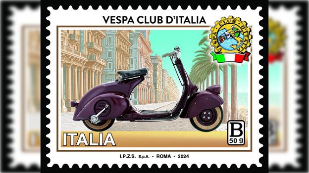 Per i suoi 75 anni il Vespa Club finisce in due francobolli