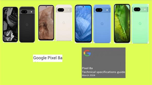 Pixel 8a: svelato totalmente il nuovo smartphone di fascia media di Google