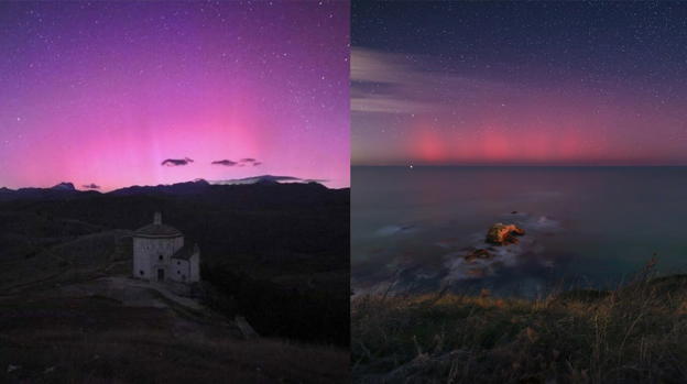 L’effetto aurora boreale colora i cieli d’Abruzzo