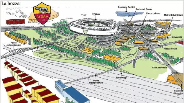 Stadio della Roma: buone nuove per il progetto Pietralata