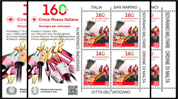La Croce Rossa torna nei francobolli per i suoi 160 anni