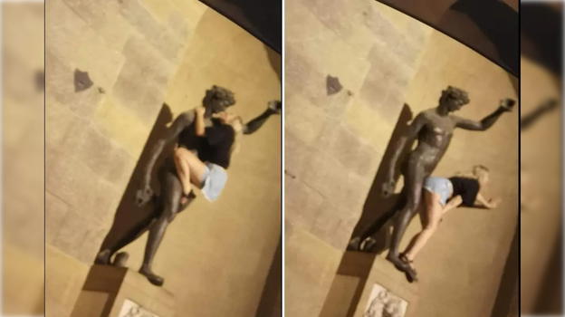 Atti osceni su una statua a Firenze: le foto della turista diventano virali