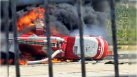 Reggio Calabria, elicottero dei Vigili del fuoco si schianta sulla pista dell’aeroporto: piloti in salvo