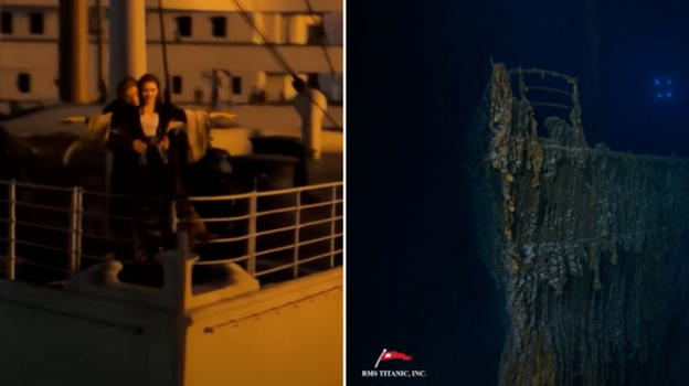 Titanic, cade una parte della ringhiera della prua