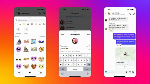 Instagram aggiorna i DM con adesivi, soprannomi personalizzati e condivisione della posizione