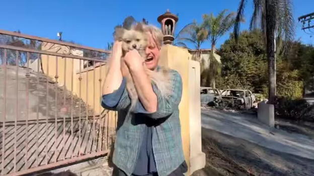 Los Angeles: ritrova il cane intrappolato tra le fiamme