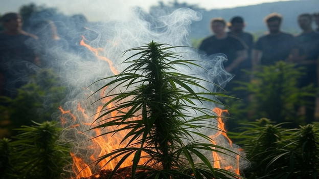 Fumo tossico a Lice: bruciate 20 tonnellate di marijuan@ all’aperto, 25 mila persone sballate