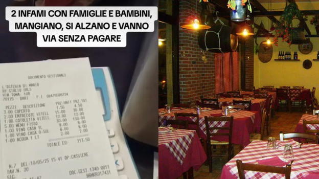 Dei clienti escono da un ristorante senza pagare il conto, ma il loro gesto è stato ripreso dalle telecamere