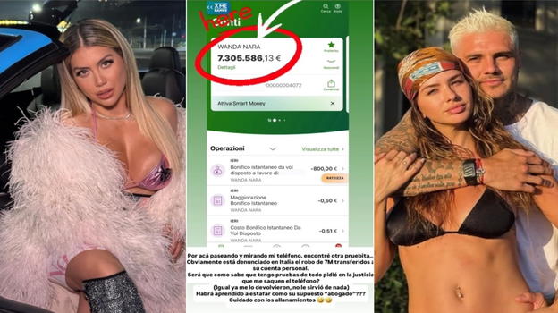 Icardi contro Wanda Nara: «Mi ha rubato 7 milioni». Lievita lo scandalo social con foto del conto bancario"