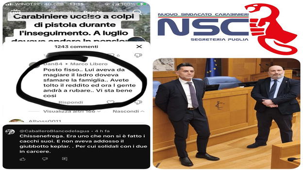 “Offendere chi serve lo Stato è vile”: NSC Puglia querela gli autori dei commenti sul brigadiere Legrottaglie