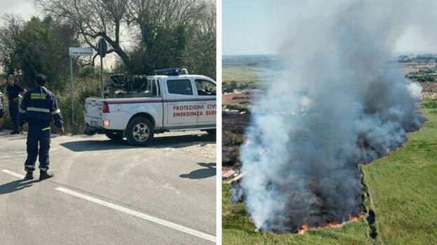 Torre Chianca brucia ancora: riparte l’incendio che minaccia la marina leccese e le abitazioni