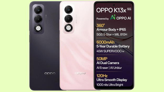 OPPO K13x 5G: il nuovo smartphone robusto ed economico arriva in India con display a 120Hz, batteria da 6.000 mAh e Android 15