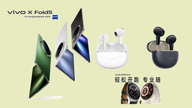 vivo presenta X Fold5, TWS Air3 Pro e Watch 5 eSIM: novità rivoluzionarie per multitasking, audio e salute
