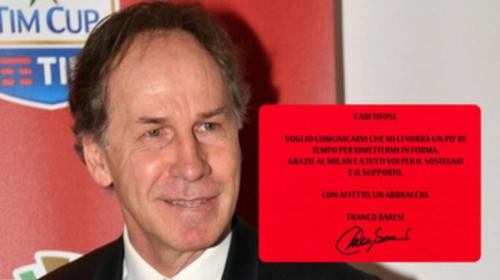 Franco Baresi operato per un nodulo ai polmoni: "Ci vorrà tempo per tornare inorma, ma ce la farò"
