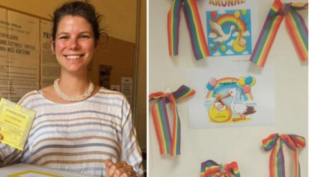 Padova, assessore appende fiocchi arcobaleno in Comune per il figlio appena nato: «Deciderà lui chi essere»