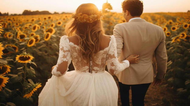 Foto delle nozze in campo di girasoli, ma il proprietario li colpisce: sposini in ospedale