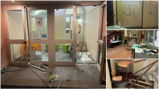Raid neofascista al liceo occupato di Genova: svastica, urla al Duce e banchi distrutti
