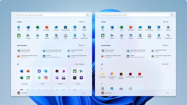 Windows 11 rinnova il menu Start: più fluido, personalizzabile e funzionale