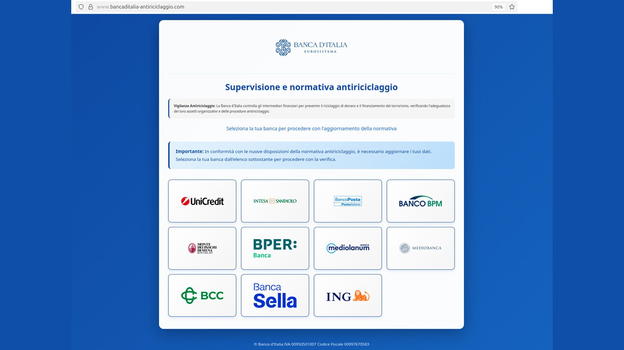 Campagna di phishing ai danni di Banca d’Italia: allarme sicurezza, cittadini italiani nel mirino