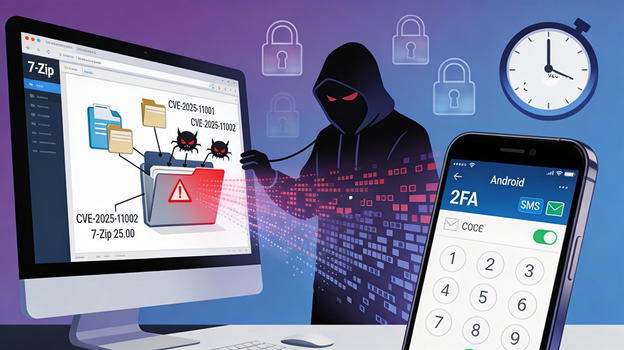 Allerta sicurezza informatica: 7-Zip e 2FA sotto att@cco, aggiornamenti indispensabili