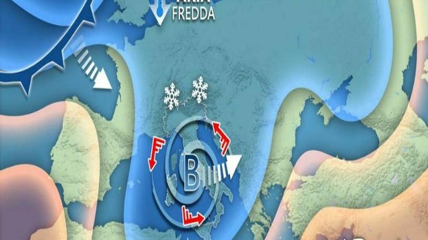 Ciclone di San Valentino sull’Italia: weekend instabile tra piogge diffuse, temporali e neve in Appennino