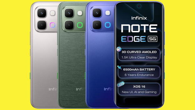 Infinix NOTE Edge 5G debutta in India: AMOLED curvo 1.5K, 6500 mAh e design ultrasottile