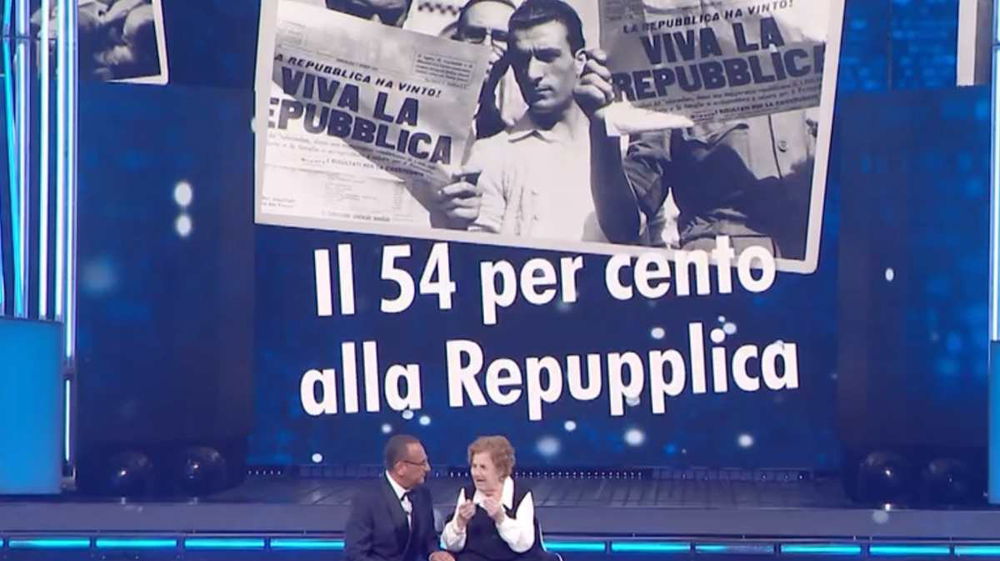 Festival di Sanremo, scivolone grafico: Gianna Pratesi votò per la “Repupplica”