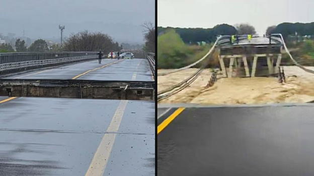Crolla il ponte sul Trigno in Molise: auto trascinata, uomo disperso