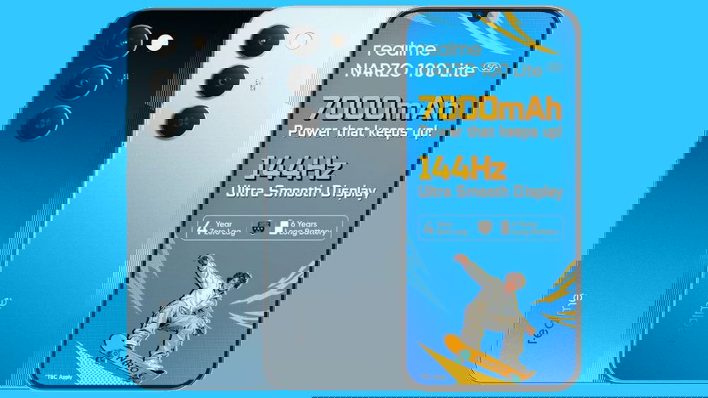 realme NARZO 100 Lite 5G ufficiale: batteria enorme e display a 144Hz per dominare la fascia economica